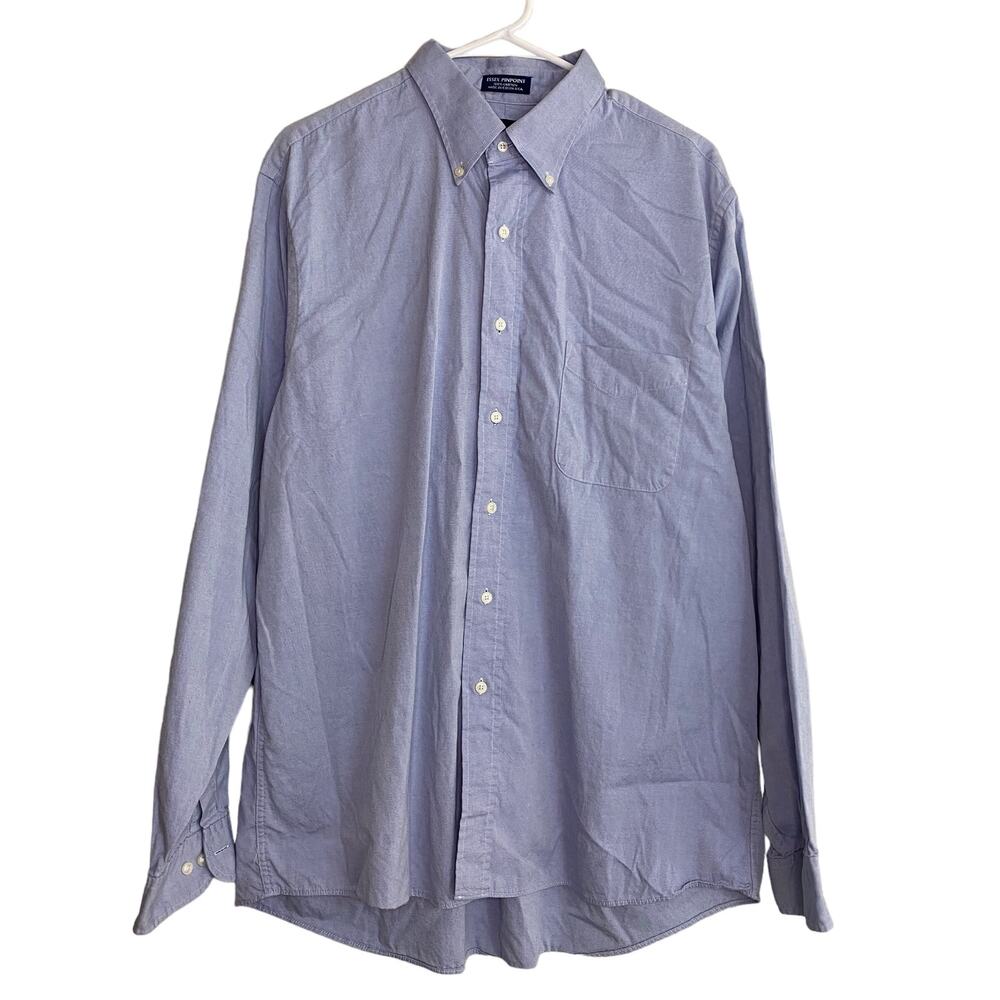 Allen Solly Men’s Button Down Shirt Essex Pinpoint Size 17 36-37 Blue